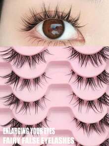 10 Pairs Thick 3D Multi-Layer DD Curly Russian Volume False Eyelashes, High Curl Degree, Dense & Bold Whole Piece Eyelash Extensions,Reusable, Cat's Eye False Eyelashes - Cat Eye Lashes - View 1