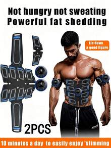 USB Rechargeable Abdominal Muscle Trainer, Portable Abdominal Massage Device, Electronic Training Belt, Fitness Equipment - Black - View 9