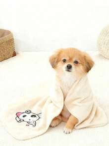 Soft Hooded Blanket, Pet Hooded Towel, Cartoon Absorbent Hair Drying Bathrobe, Warm Blanket, Sleep Mat, Small Dog & Cat Blanket, 065 - Multicolor - View 12