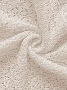 Women's New Hollow Out Sexy Beach Vacation Casual Daily Dress, Flare Sleeve Short Knit Sweater Dress, Spring/Summer/Autumn - Beige - View 6