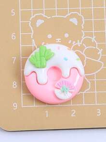 10/30个随机混合迷你彩色亮面马卡龙和甜甜圈手工DIY首饰配件，奶油色树脂工艺材料 - 卡通款 - 查看 6