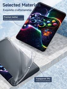 1pc Cool Game Controller Tablet Case & Kindle E-Book Case Compatible With IPad 10th Generation, IPad 11/Air 4th/Air 7th/9.7 Inches, Compatible With Samsung Galaxy Tab A9 Plus, Kindle (11th Generation-2024 Release)(6 Inch), Kindle Paperwhite 12th Gen 2024, Great Holiday Gift, Stylish And Simple Pattern. - Multicolor - View 8