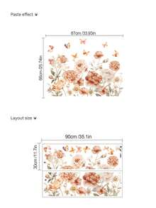 1张/2张壁纸 - [花蝶翅膀] 男孩儿童房装饰 家居自粘婴儿房装饰 女孩房装饰壁纸 可移除墙贴 个性化礼物 客厅墙面装饰、女孩卧室、窗贴 - 可爱创意墙面装饰 儿童房装饰 卧室装饰
