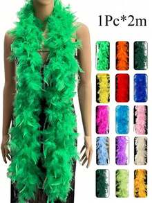 Feather Boa, DIY Party Costume Accessory, Colorful Feather Boa Scarf Decor, Suitable For Birthday Party, Halloween, Christmas, Racing, Tea Party, New Year's Eve, Concert And Home Decor, Ball Gowns, Wedding, Stage Performance, Carnival Costume And Accessories, Party Supplies - Multicolor - View 4
