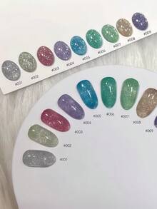 9色水钻凝胶纯色DIY美甲：艺术美甲，迷人DIY情人节美甲，送给女孩的完美礼物。 - 彩色 - 查看 6