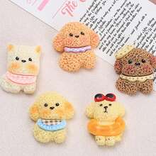 10/20/30个仿真可爱小狗树脂配件 DIY发夹手机壳鞋扣钥匙扣吊坠配件 - 彩色 - 查看 2