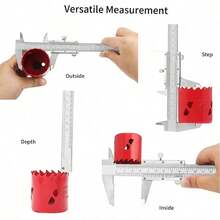 1pc Stainless Steel Vernier Caliper, Precision Measuring Tool For DIY Projects, Battery-Free - Silver - View 2