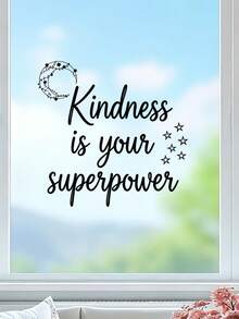 1张“善良是你的超能力”窗贴 - 强力玻璃窗贴 | 送给积极思考者和健康生活爱好者的完美礼物。用这些“善良是你的超能力”窗贴为您的空间增添一抹力量！这些贴纸适用于任何房间的玻璃窗，带来正能量和动力。送给积极思考者、健康生活爱好者以及任何珍视善良的人的贴心礼物。 - 彩色 - 查看 4