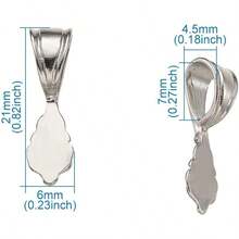 Glue-On Flat Pad Bails  DIY Carms Pen Ewelry Findings - PlatinumFlower - View 5