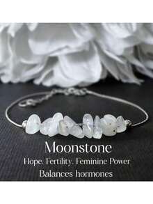 Rainbow Moonstone Bracelet, Natural Crystal, Symbol Of Hope And Feminine Power, Naturalistic Jewelry Gift - Moonstone - View 6