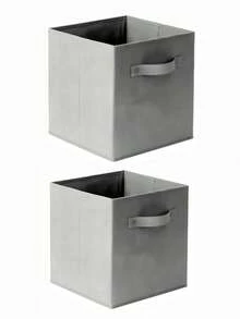 6pcs/3pcs/1pc Lidless Square Fabric Storage Box, Foldable Home Storage Bin For Clothing And Household Organization