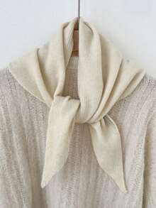 1 chiếc khăn choàng tam giác mỏng nhẹ, màu trơn, dành cho nữ, có các màu đỏ/xám/be/đen, thích hợp cho hẹn hò, mua sắm, phối đồ hàng ngày. - Khăn len hình tam giác - Xem 17