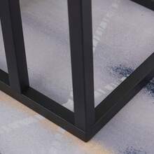 Side Table, Coffee Table With Marble Effect, End Table With Metal Frame, For Living Room, Bedroom, 45 X 30 X 51.5 Cm, Black - Black - View 2