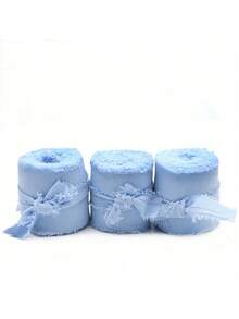 1roll/2rolls - 6 Yards Handmade Tassel Chiffon Ribbon, 1.5 Inch X 7 Yards Ribbon Set For Wedding Invitations, Bridal Bouquets, Gift Wrapping, DIY Crafts