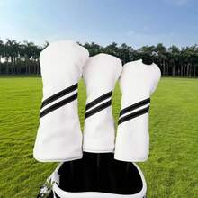 3pcs Golf Club Head Covers, With Replaceable Tags, Fit For Fairway Wood And Driver, Golf Accessories - A - View 9