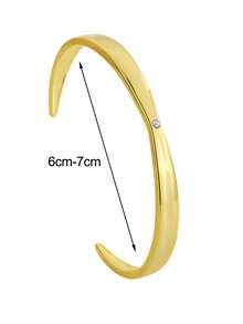 Charm-In 女士镀金波浪形立方氧化锆开口手镯 - 时尚日常配饰及送给她的精美礼物 - 手鐲 - 查看 4