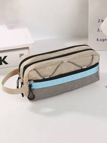 1PC Simple Color Pen Bag, Vertical Student Stationery Box, Multi-Functional Pen Bag, Student Stationery Storage Bag, Back-To-School - Multicolor - View 10