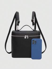 Dedoo 2026 New Korean Style Large Capacity Simple Backpack/Lunchbox Bag For Women, Hot Selling Women's Bag, Perfect Gift For Best Friends Or Colleagues. Ideal For Class Or Outings. - Black - View 5