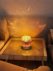 1pc LED Water Wave Crystal Projection Lamp - USB Atmosphere Light, With Touch/Remote Control, 16 Colors, RGB Ambiance Projector, Suitable For Reading, Stage, Living Room, Office, Bedroom, Game Room, Dining Room, Christmas, Valentine's Day, Easter, Halloween - Multicolor - View 2