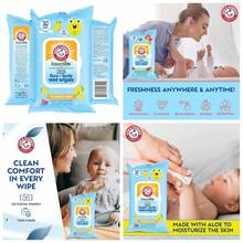 Sea Monster Mango Baby Wipes - 30 Count Travel Friendly Face & Body Wet Wipes - 1 Flip-Top Pack Of Towelettes Infused With Aloe Vera & Chamomile - 1 - 查看 1