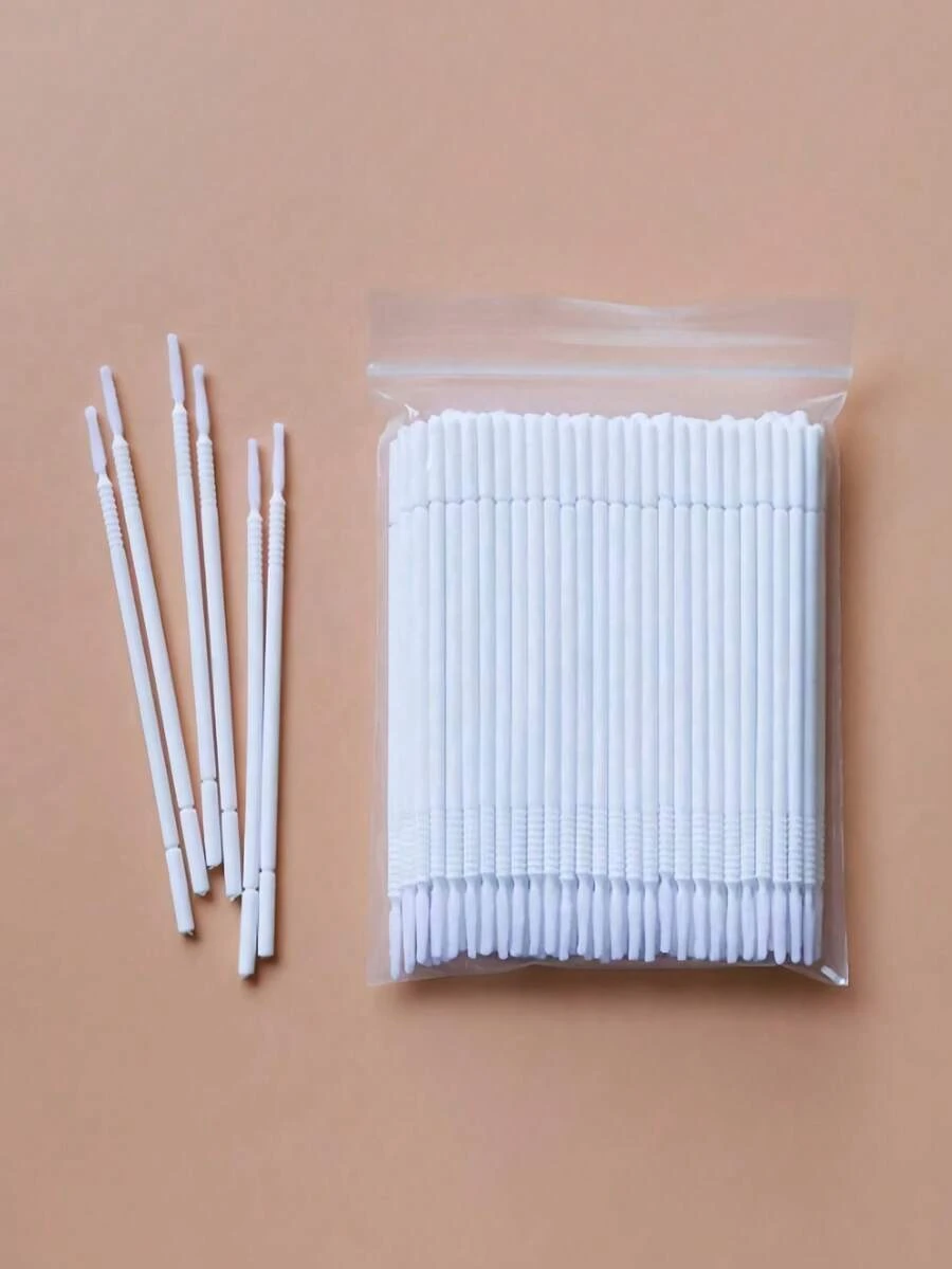 100pcs White & Black Cotton Swabs Brushes Eyelash Extension Tools - Multicolor - View 1