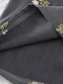 精致刺绣蕾丝领背心和百褶裙夏季女童套装 - 灰色 - 查看 7