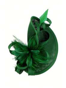 1pc Vintage Feather Flower Arrow Fascinator Hat, Women's Church Kentucky Derby Headband Bridal Wedding Hat Tea Party Headpiece, Back To School Mini Hat, Mini Bowler Hat, Mini Top Hat, Mini Visor Hat, Headpiece, Dance Accessory