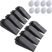 Timotech Juego de Topes de Puerta Negros Flexibles y de Tamao ajustable, Cua para Puerta Minimalista de Alta Calidad y Apilables, Protectores de Pared Aptos para Cualquier Tipo de Superficie.(8x) - 8x - Ver 2