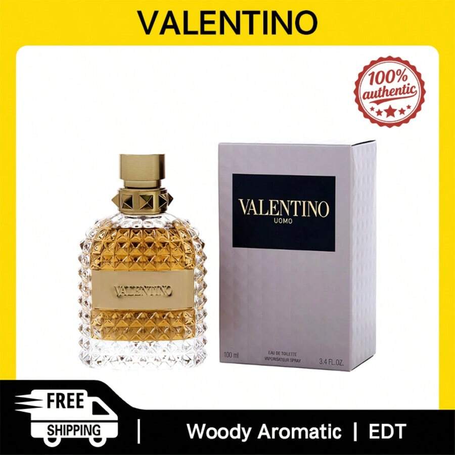 Valentino Uomo Men Eau De Toilette Spray 100ml Woody Fragrance Men's Perfume Authentic Original Product Long-Lasting Scent - 木質 - 查看 1