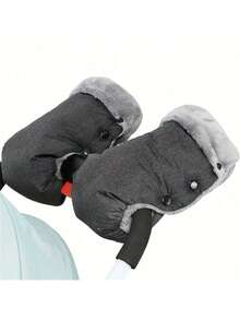 1双婴儿推车手套，分体保暖手套，加厚防风防水手套，适合冬季婴儿推车、婴儿车、电动车使用。 - 彩色 - 查看 2