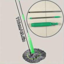 无线自旋转无螺丝拖把，配有耐用塑料/金属手柄 - 无需用电。拖把头可水洗重复使用，适用于清洁卧室、浴室、厨房和客厅等各种场所的地板。| 现代清洁工具 | 强力去污。圣诞礼物、礼品、趣味礼物、斋月礼物、个性化礼物。 - 彩色 - 查看 7