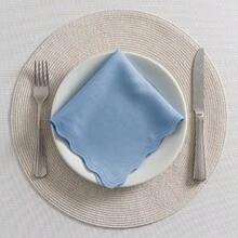 Fabric Napkin Set Of 50 Oxford Laser Finish - 天藍色 - 查看 3