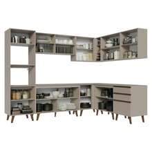 Cocina Integral Completa Modular Madesa Nice 465cm Crema - Beis - Ver 7