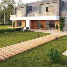 12FT Straight Wooden Garden Pathway Walkway Outdoor Roll Out Decorative Garden Non-Slip Patio Path Decorative Boardwalk Outdoor Road Floor For Backyard Beach Wedding Party - Màu A - Xem 5