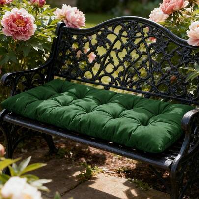 Home Cushion, 2-3 Seater Garden Bench Cushion, Seat Cushion For Garden Chairs, Porch Swing Chair Cushion, Bench Cushion, Floor Mat, Patio Lawn Lounger Furniture Pad, 130*50cm,Green,Only Cushion