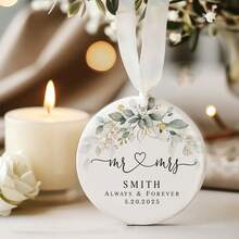 Engagement Gift - Customized Ceramic Heart-Shaped Memorabilia, Can Be Engraved With Engagement Date And Names, Romantic Ceramic Decorative Gift, Warm Anniversary Gift For Engaged Couples - C-wedding Ceramic Commemorative Ornament - View 5