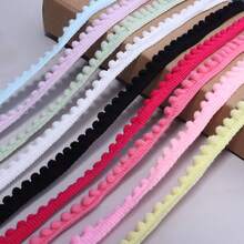 10pcs/Pack Fluffy Pompom Trim Cord, 10mm Asymmetrical Cute Yarn Rope For Clothing, Shoes, Bags, DIY Handmade Knitting Arts And Crafts Supplies - Pom-pom Lace Cord - View 6