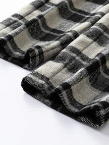 男士休闲格纹条纹直筒裤，轻薄透气，春夏款，1件装 - 灰色 - 查看 5