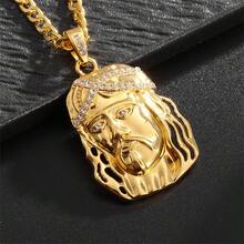 1PC New Fashionable And Exquisite Christ The Savior Jesus Men And Women Religious Prayer Pendant Necklace Lucky Amulet Jewelry Gift - Fashion - View 2