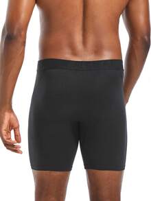 4pcs Printed Long Boxer Briefs For Men, White Loose Fit Underwear With Letter Waistband, Comfortable Men's Underwear (Random Asymmetrical Print) - Multicolor - View 9