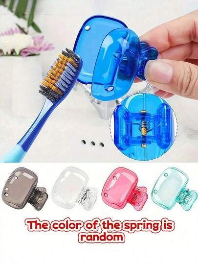 2/4/8pcs Travel/Home Toothbrush Holder, Portable Travel Toothbrush Dust Cover Protective Case, Storage Box, Ideal For Outdoor Travel Essential Toothbrush Cover | Portable Plastic Toothbrush Case, Portable Toothbrush Head Protector Clip, Home Bathroom Decor, Back To School Supplies
