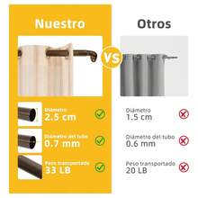 TendenciaCortineros Modernos Tubo Para Cortina Ajustable 2m BarraCalidad premium - Barra para cortina opaca, cobre, 83-232 cm - Ver 8