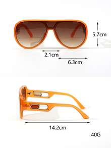 1 Pair Women's PC Dual-Bridge Integrated Lens Glasses, Versatile, High-End Fashion Eyewear - Multicolor - View 5