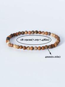 1pc 4mm Mini Energy Stone Charm Bracelet, Natural Stone Layered Bracelet, Agate Beads Yoga Healing Bracelet Jewelry For Women Men Best Friend Gift, Festival Gifts - Multicolor - View 32