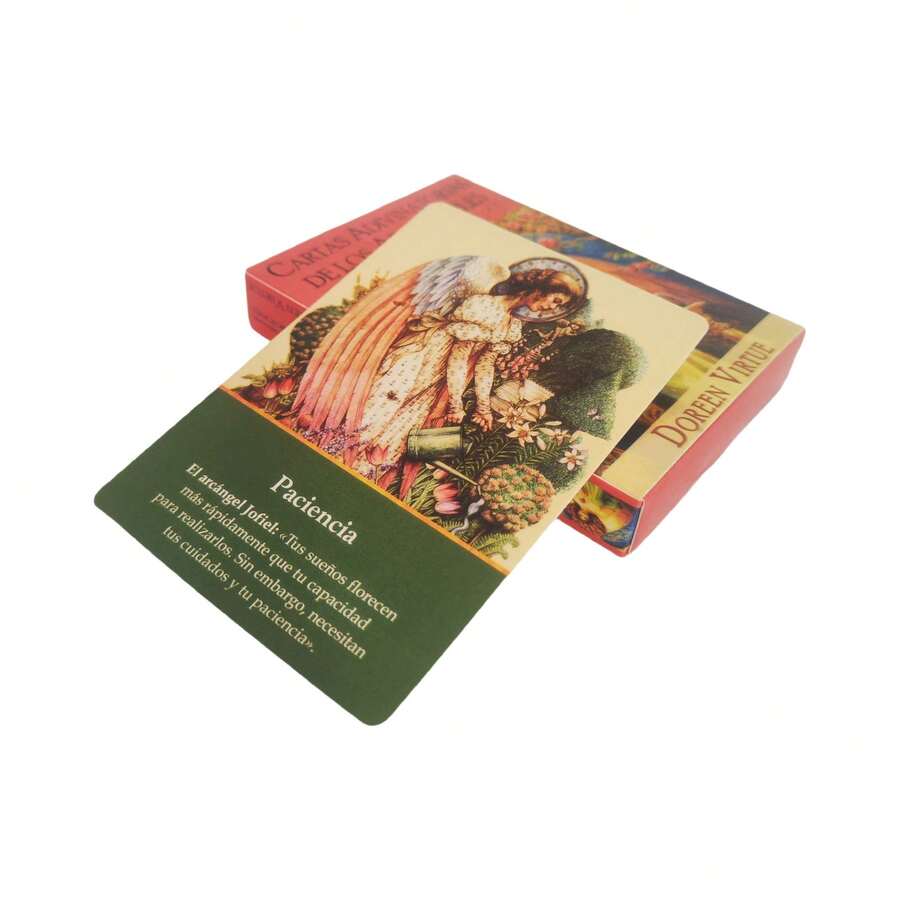 45pcs Spanish Angel Oracle Cards Deck, Bright & Vivid Illustrations, Suitable For Birthday, New Year Party, Game, Gift - Multicolor - View 1