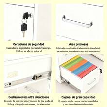 Archivero MDF 3 Gavetas Con Llave Económico | Oficina Hogar | Mueble Organizador Documentos |  Resistente Práctico - Blanco - Ver 5