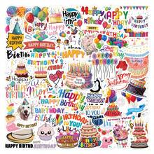 55pcs Cute Happy Birthday Stickers For Teens, Birthday Party Water Bottle Stickers, Cartoon Happy Birthday Stickers, Gifts, Laptop, Notebook, Back To School Essentials - Multicolor - View 1