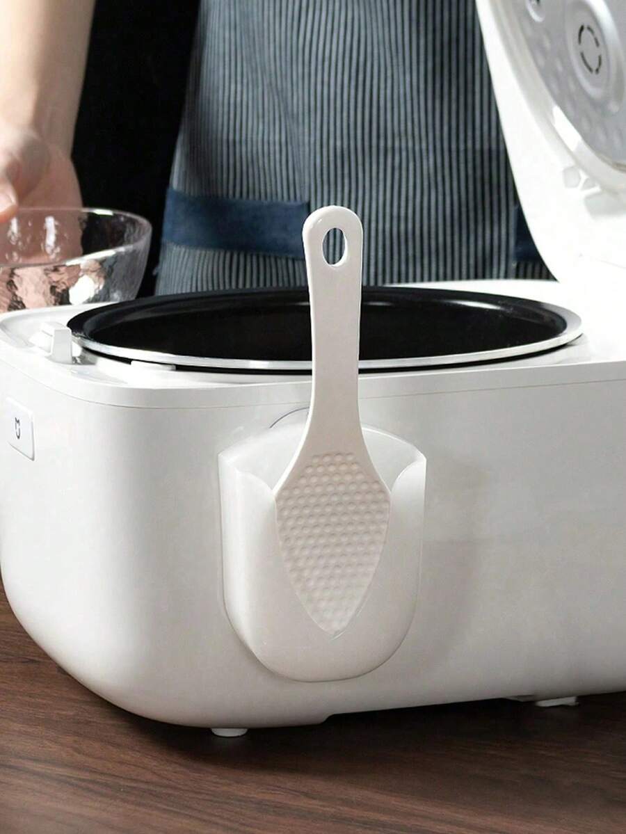 Soporte para cuchara de arrocera con ventosa, adecuado para arroceras, almacenamiento de cucharas, fácil instalación en el mostrador, diseño compacto, ideal para cocinas pequeñas