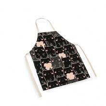 1pc Cute Animal Pattern Apron, Creative Funny Fashion Printed Apron, Easy To Clean Kitchen Cooking Apron, Innovative Home Apron - Multicolor - View 10