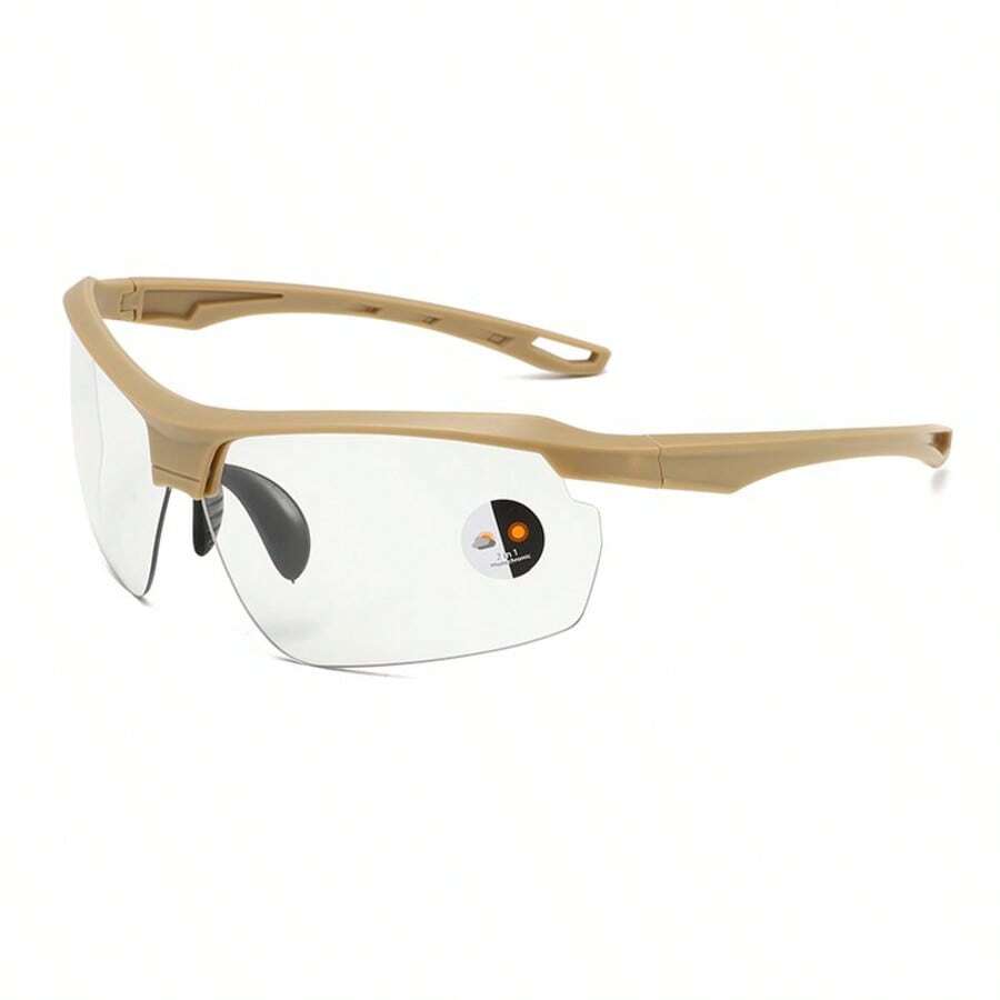 1副男女通用日夜两用运动眼镜，半框眼镜 - 彩色 - 查看 1